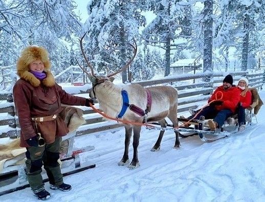 Rentierfarm in den Wäldern Finnlands-Ohne©